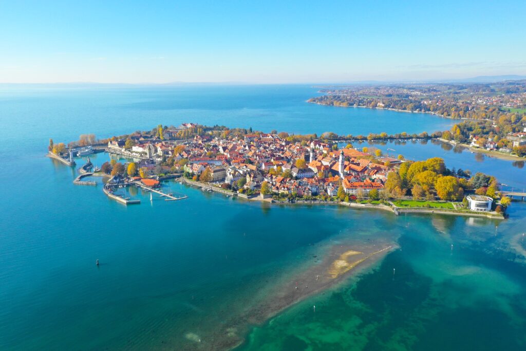 luftaufnahme von der insel lindau
