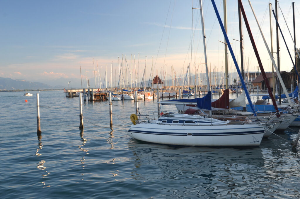blick auf den hafen in zech